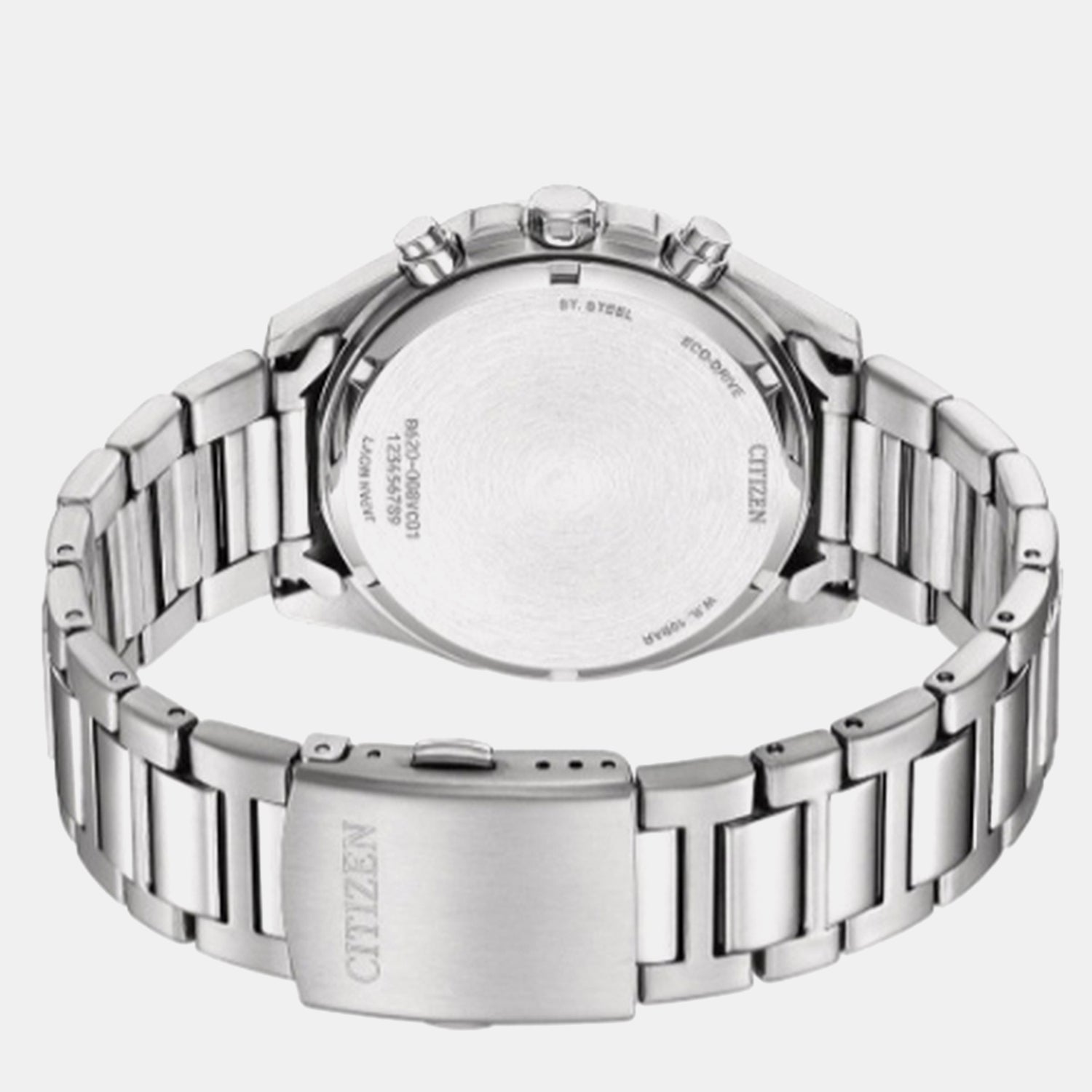 Eco-Drive Men Eco-Drive White Dial Chronograph Stainless Steel Watch CA4590-81A