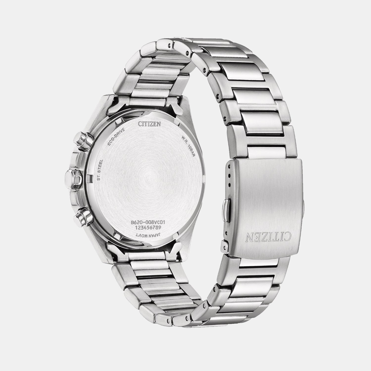 Eco-Drive Men Eco-Drive Green Dial Chronograph Stainless Steel Watch CA4590-81X