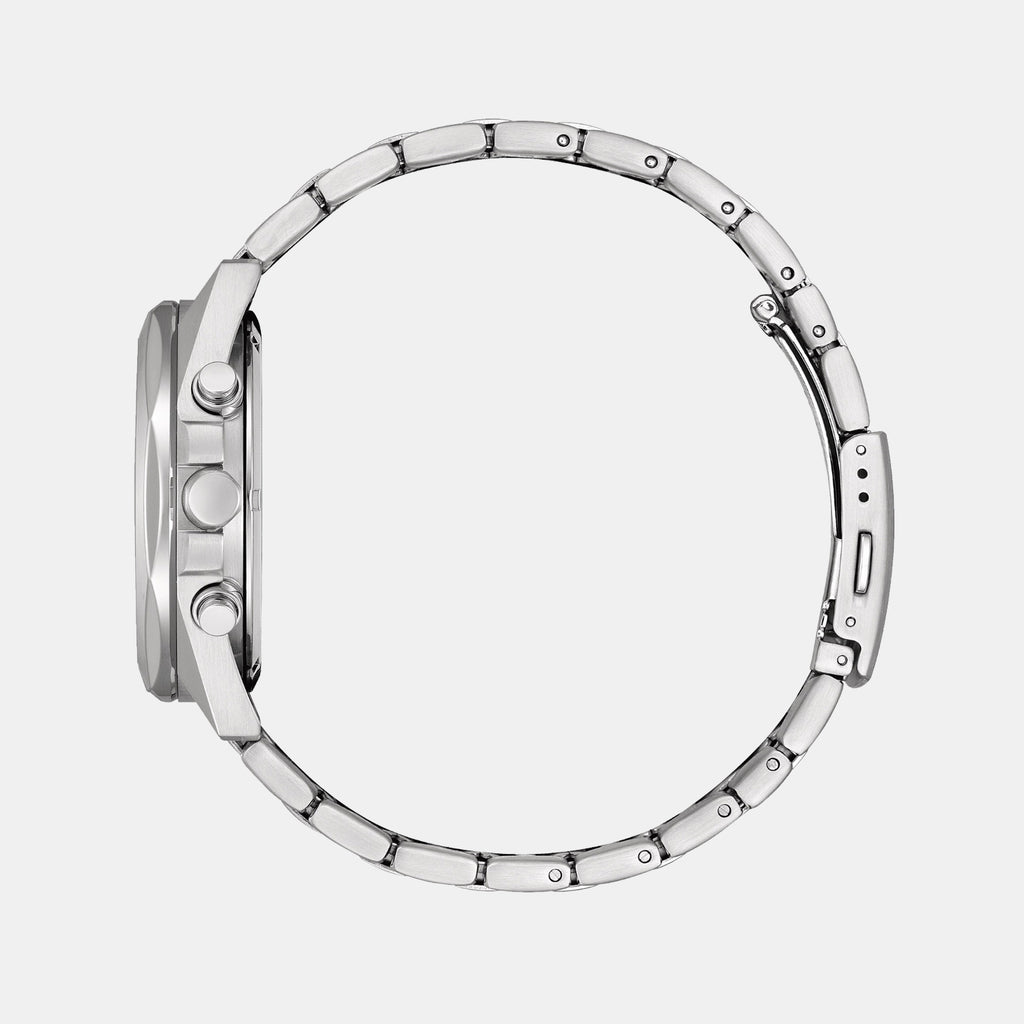 Eco-Drive Men Eco-Drive Green Dial Chronograph Stainless Steel Watch CA4590-81X