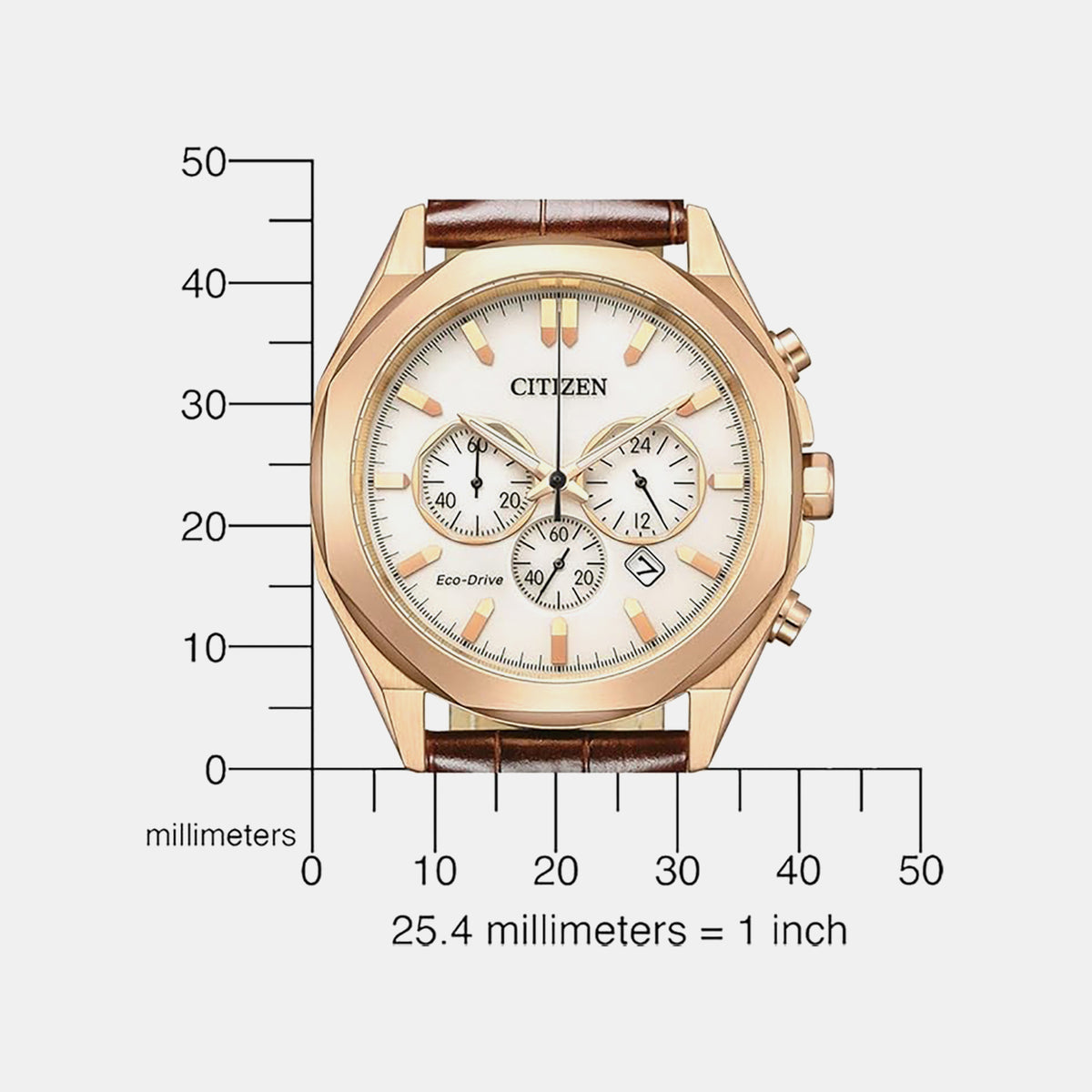 Men Quartz White Dial Chronograph Leather Watch CA4593-15A