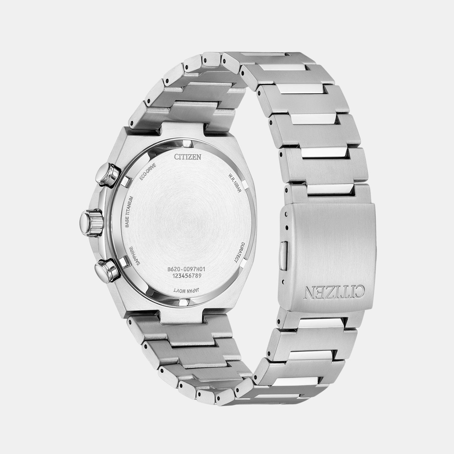 Zenshin Men Eco-Drive Green Dial Chronograph Stainless Steel Watch CA4610-85M