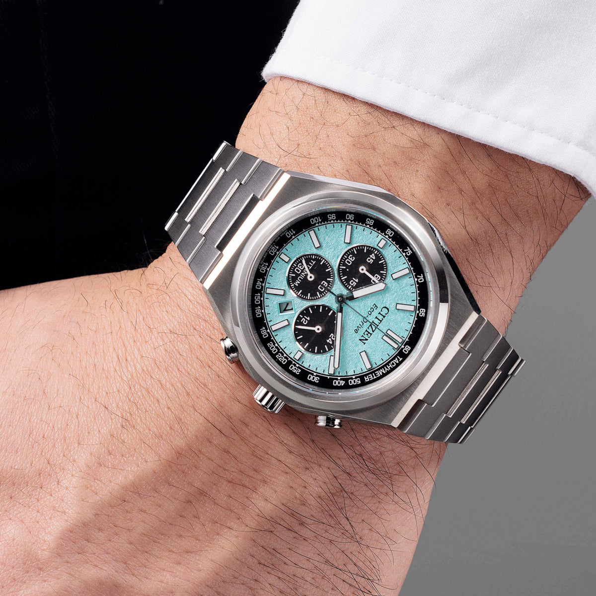Zenshin Men Quartz Blue Dial Chronograph Titanium Watch CA4610-85M