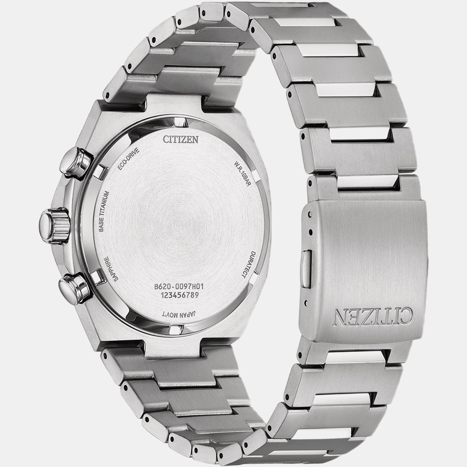 Zenshin Men Eco-Drive Teal Dial Chronograph Titanium Watch CA4610-85X