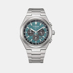 Zenshin Men Quartz Teal Dial Chronograph Titanium Watch CA4610-85X
