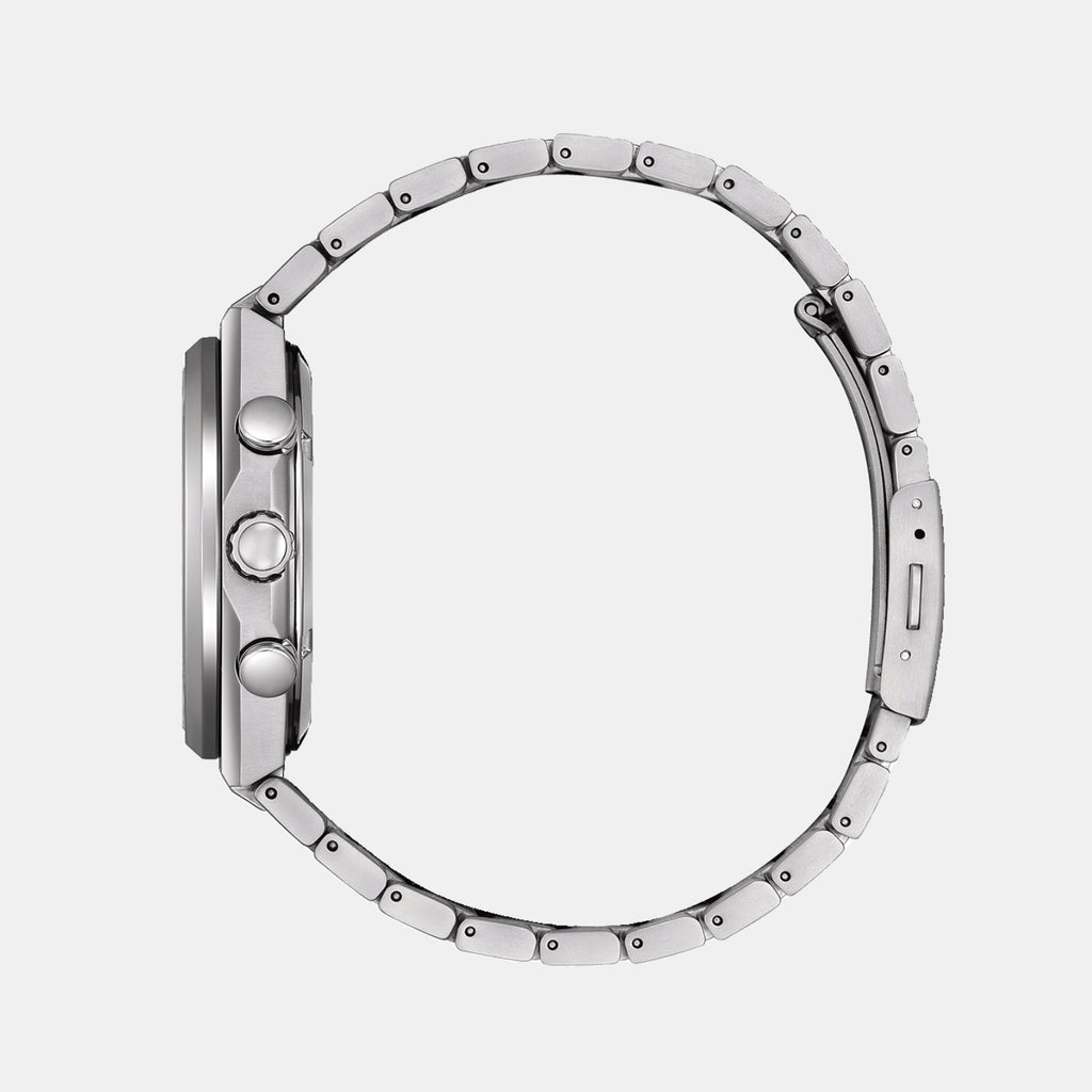 Zenshin Men Eco-Drive Orange Dial Chronograph Stainless Steel Watch CA4610-85Z