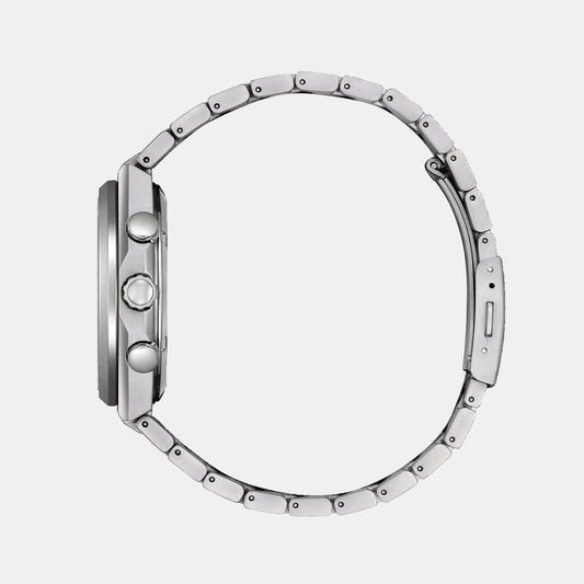 Zenshin Men Eco-Drive Orange Dial Chronograph Stainless Steel Watch CA4610-85Z