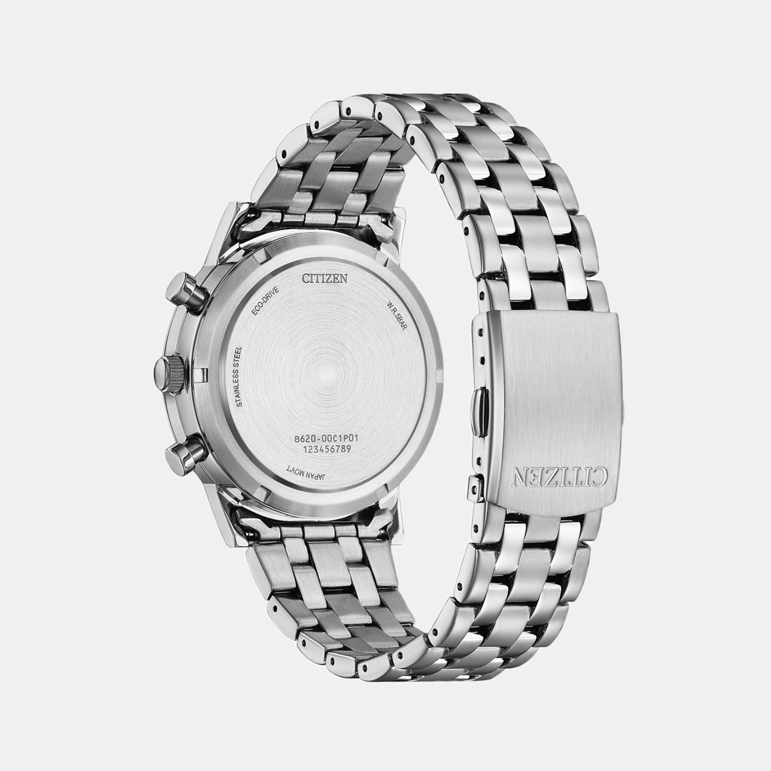 Men Eco-Drive White Dial Chronograph Stainless Steel Watch CA4630-53A