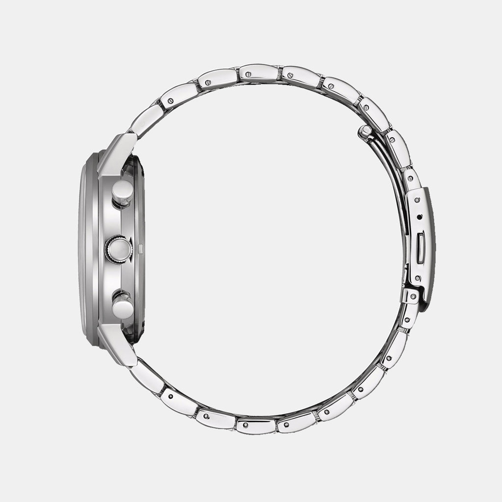 Men Eco-Drive White Dial Chronograph Stainless Steel Watch CA4630-53A