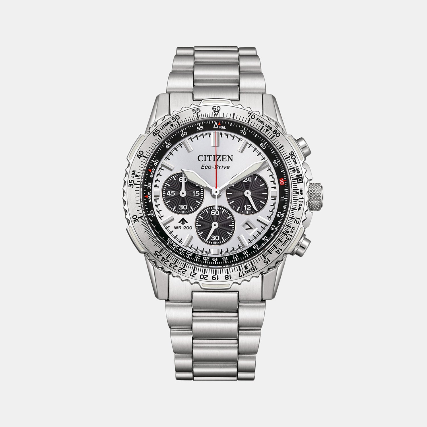 Promaster Sky Men Eco-Drive White Dial Chronograph Stainless Steel Watch CA4660-61A