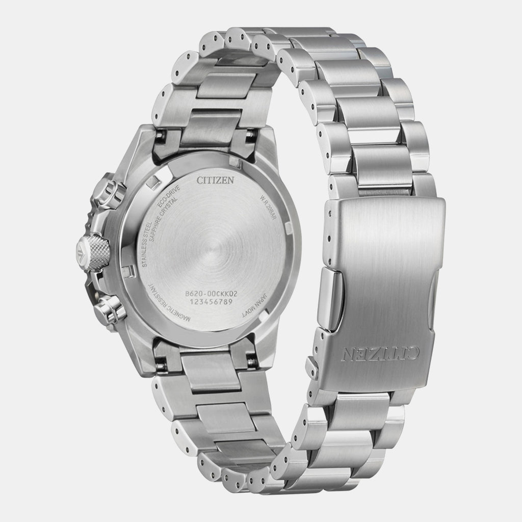Eco-Drive Men Quartz Black Dial Chronograph Stainless Steel Watch CA4664-60E