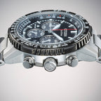 Eco-Drive Men Quartz Black Dial Chronograph Stainless Steel Watch CA4664-60E