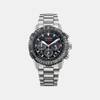 Eco-Drive Men Quartz Black Dial Chronograph Stainless Steel Watch CA4664-60E