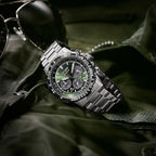 Promaster Men Quartz Eco-Drive Green Dial Chronograph Stainless Steel Watch CA4664-60W