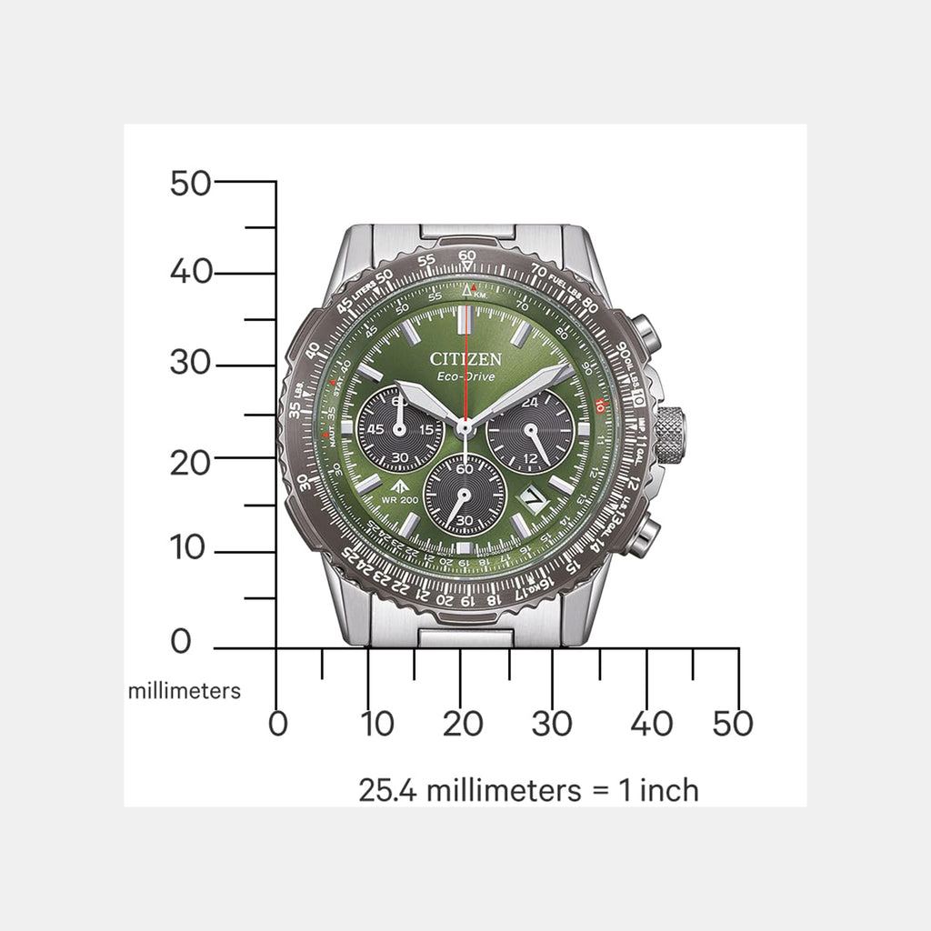 Promaster Men Quartz Eco-Drive Green Dial Chronograph Stainless Steel Watch CA4664-60W