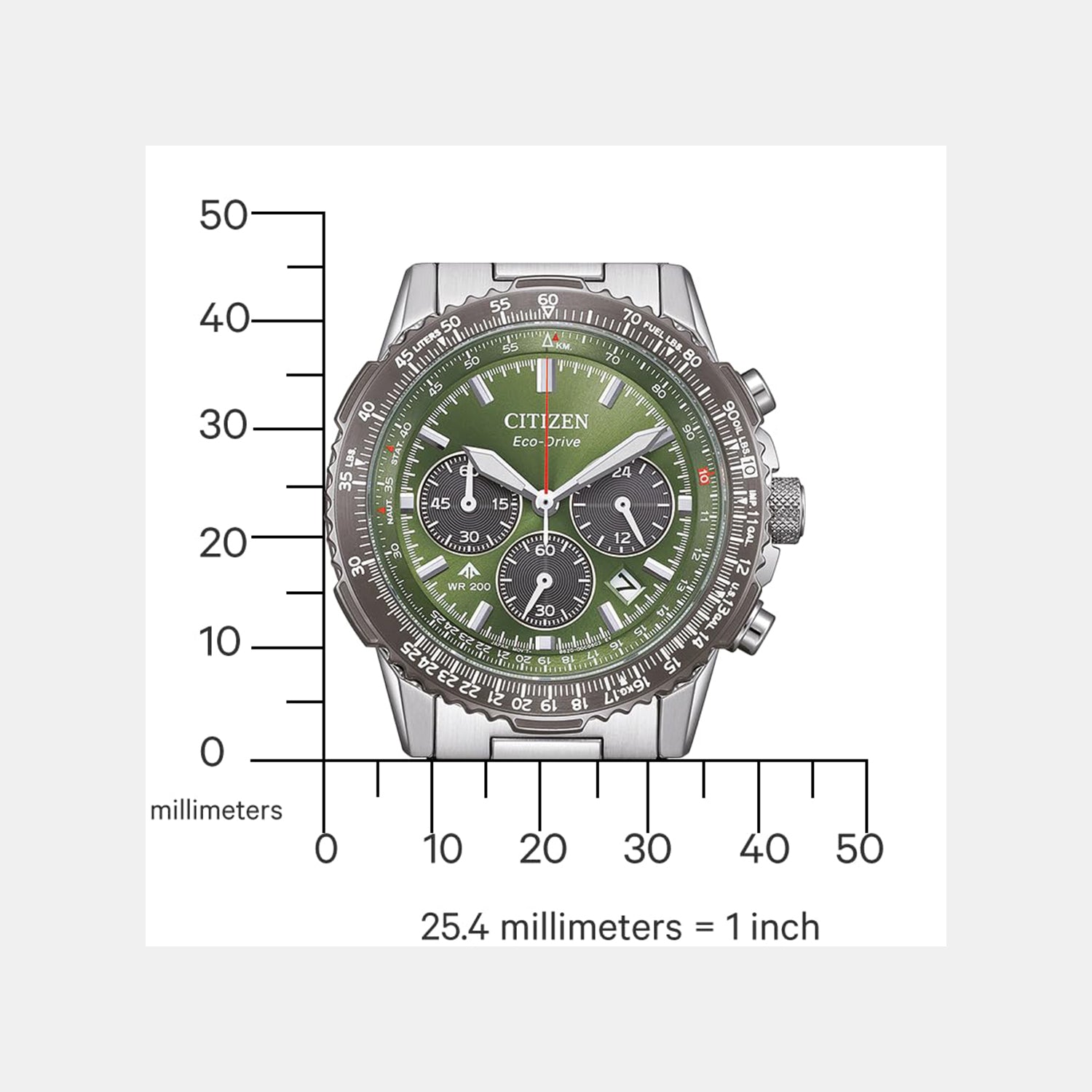 Promaster Men Quartz Eco-Drive Green Dial Chronograph Stainless Steel Watch CA4664-60W