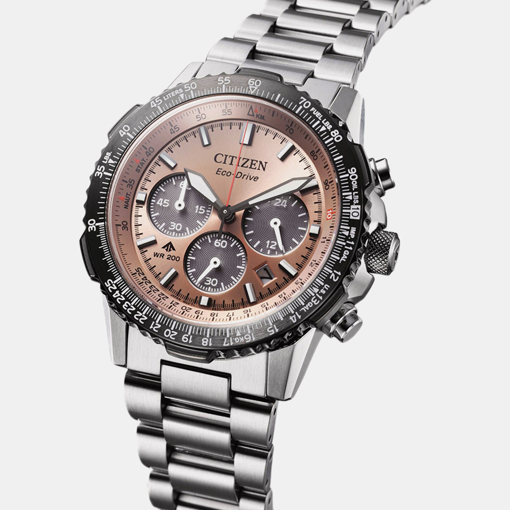 Promaster Men Quartz Peach Dial Chronograph Stainless Steel Watch CA4664-60X