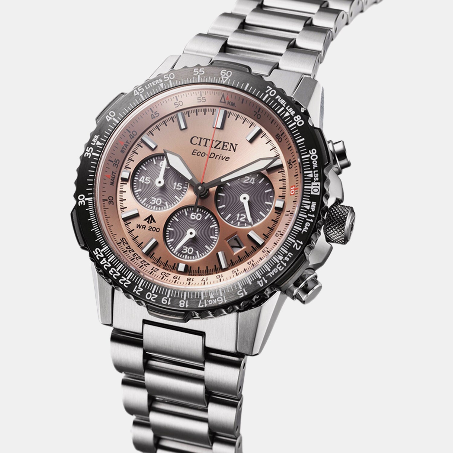 Promaster Men Quartz Peach Dial Chronograph Stainless Steel Watch CA4664-60X