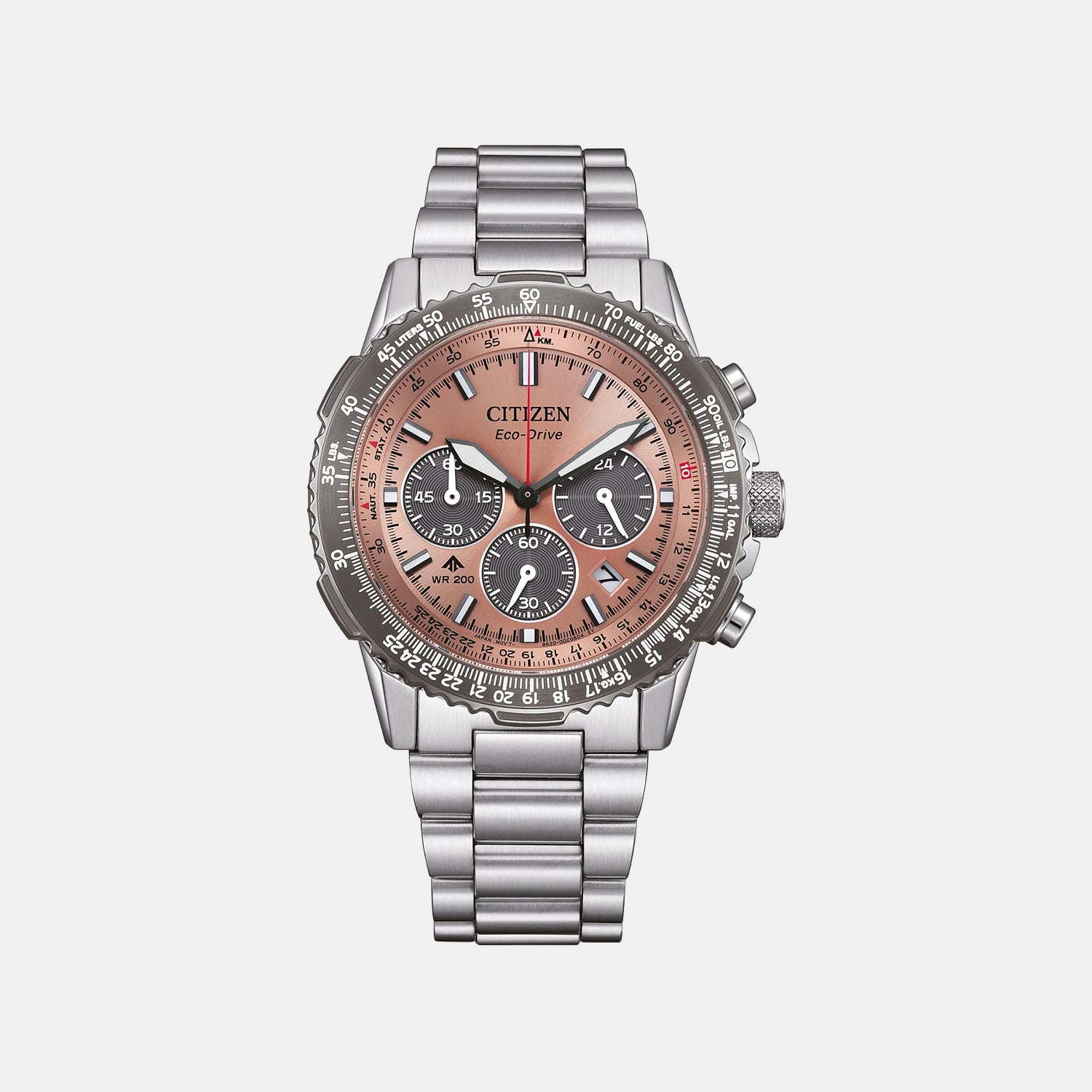 Promaster Men Quartz Peach Dial Chronograph Stainless Steel Watch CA4664-60X