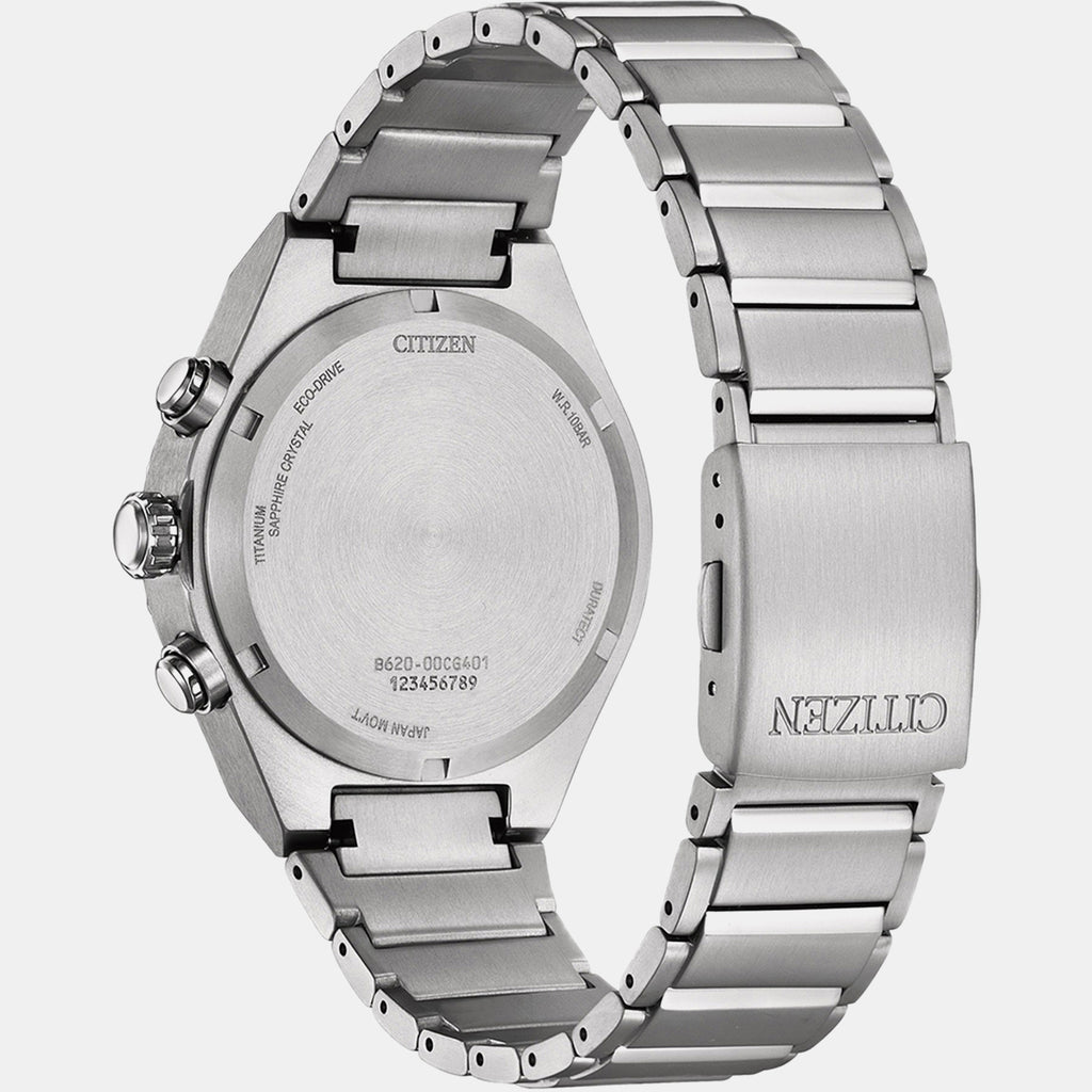 Zenshin Men Quartz Silver Dial Chronograph Stainless Steel Watch CA4690-51A