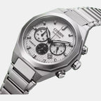 Zenshin Men Quartz Silver Dial Chronograph Stainless Steel Watch CA4690-51A