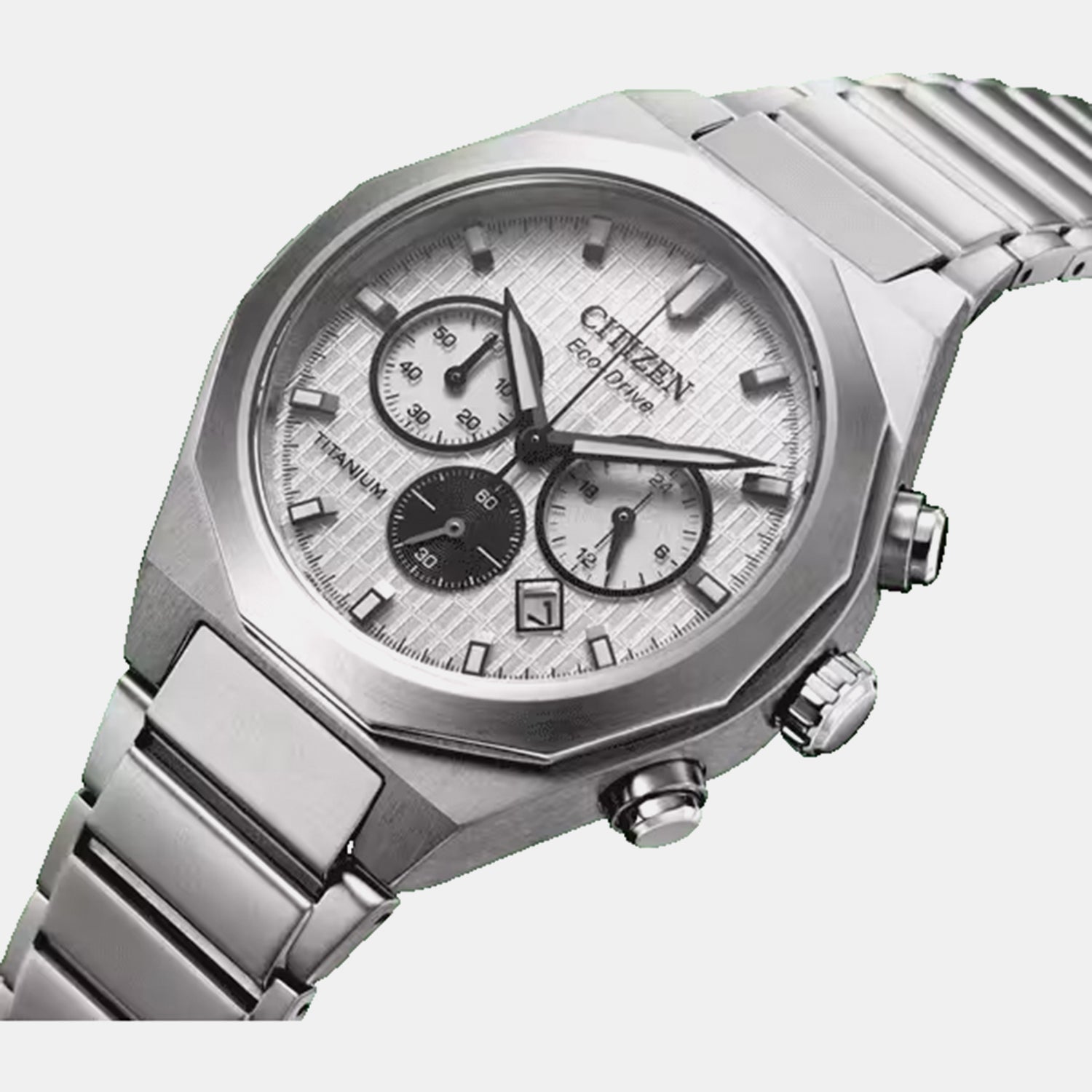 Zenshin Men Quartz Silver Dial Chronograph Stainless Steel Watch CA4690-51A