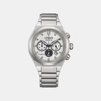 Zenshin Men Quartz Silver Dial Chronograph Stainless Steel Watch CA4690-51A