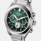 Zenshin Men Quartz Green Dial Chronograph Titanium Watch CA4691-59X