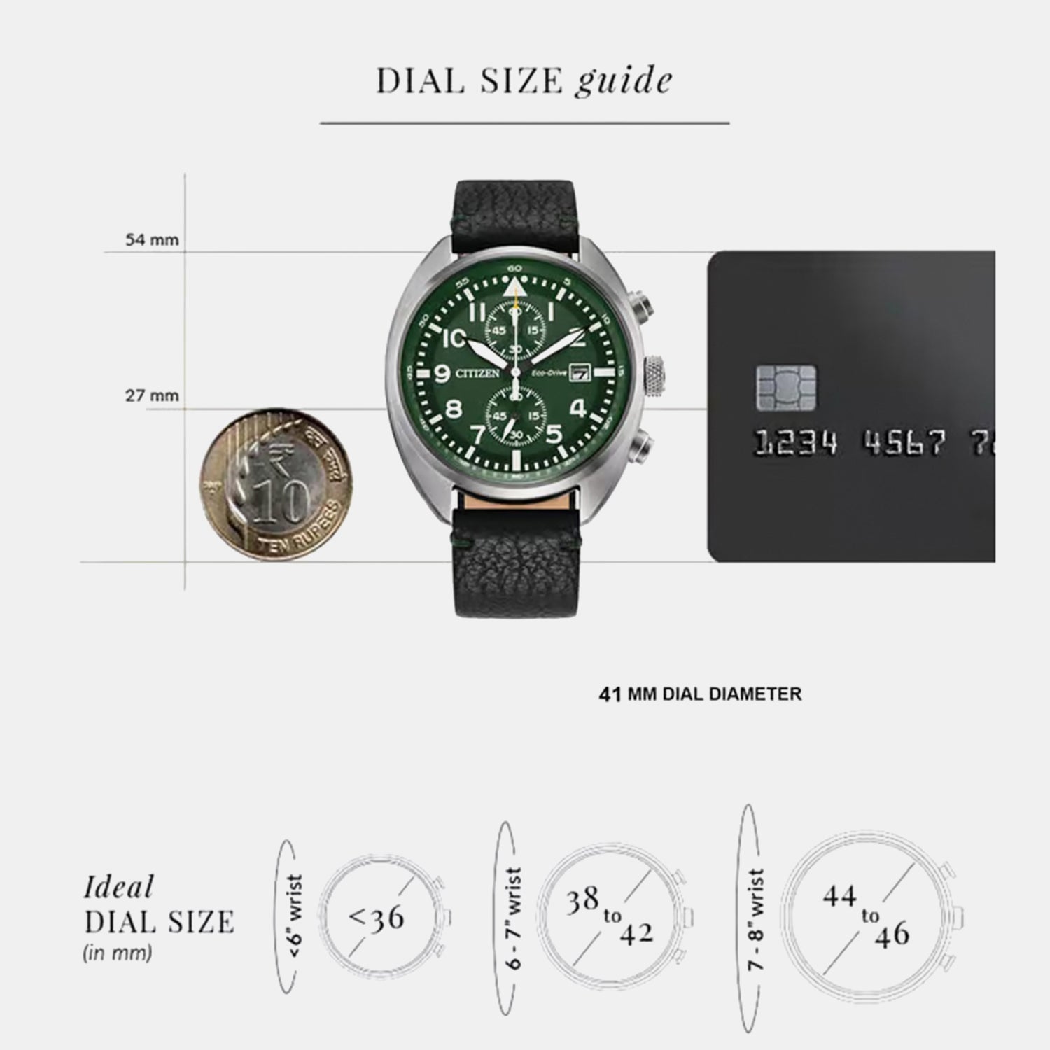 Men Quartz Green Dial Analog Leather Watch CA7041-07X