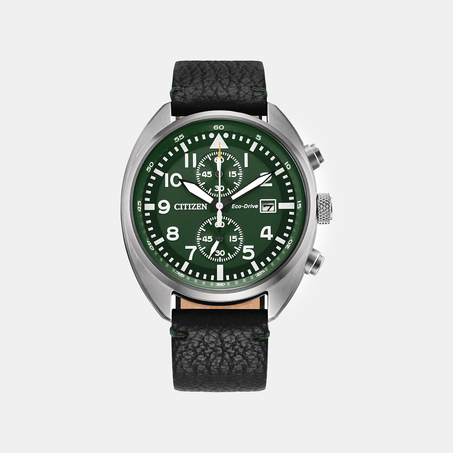 Men Quartz Green Dial Analog Leather Watch CA7041-07X