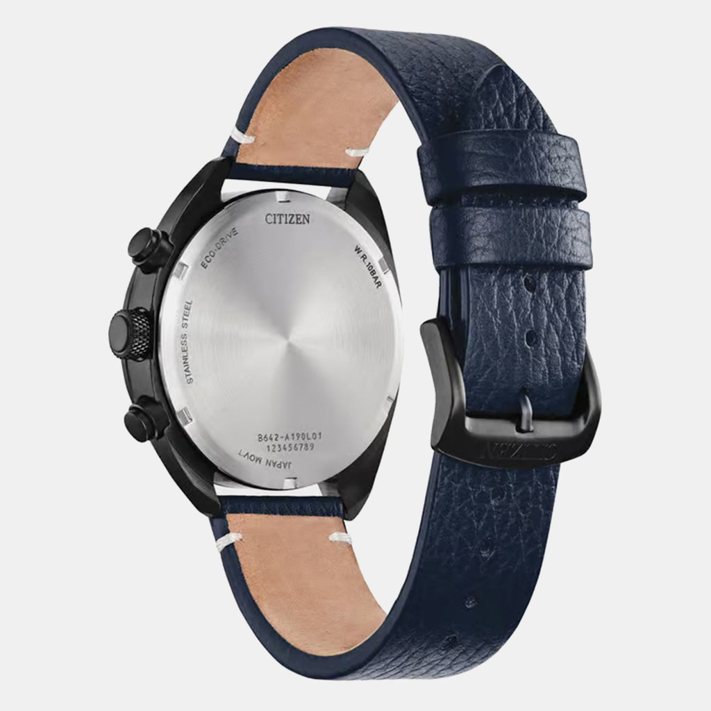 Men Quartz Blue Dial Analog Leather Watch CA7048-08L