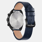Men Quartz Blue Dial Analog Leather Watch CA7048-08L