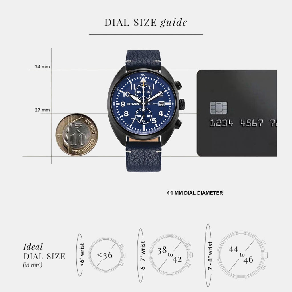 Men Quartz Blue Dial Analog Leather Watch CA7048-08L