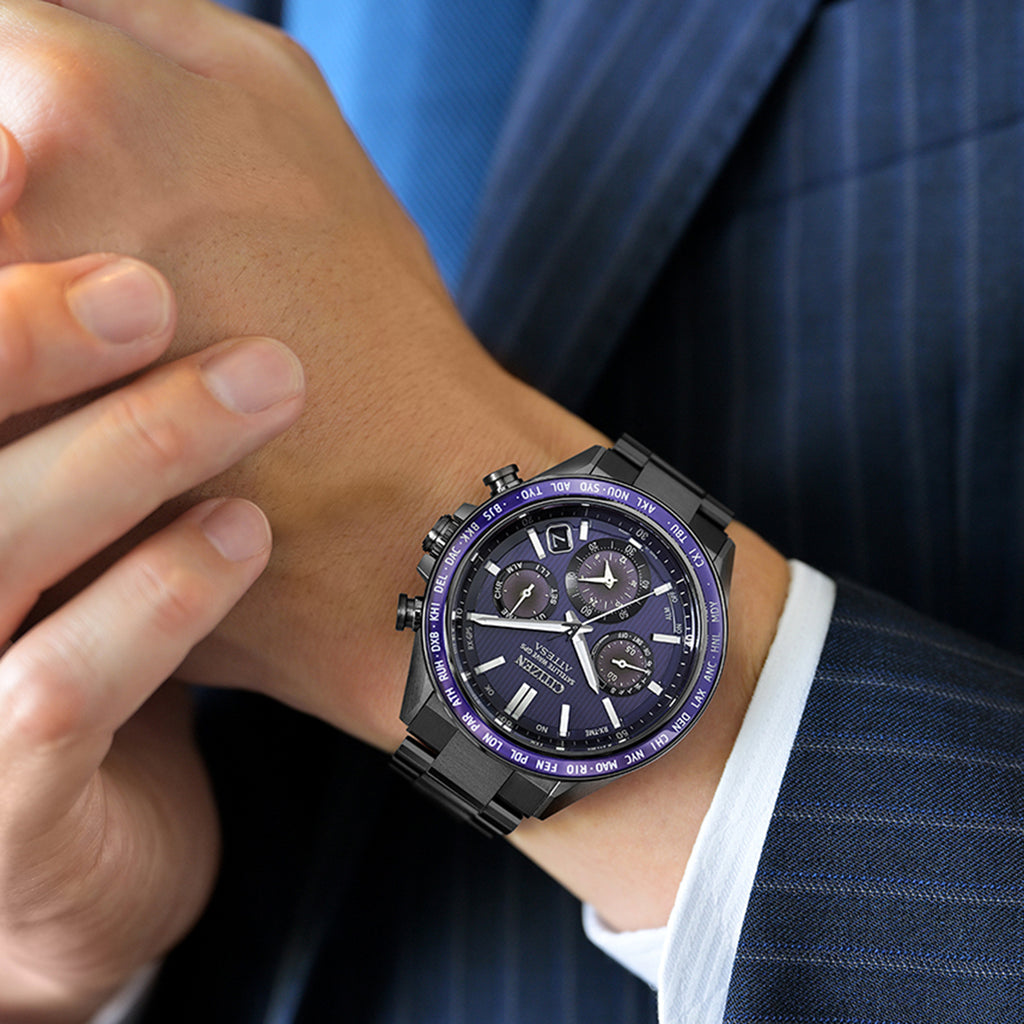 Attesa Men Quartz Blue Dial Chronograph Titanium Watch CC4059-64L