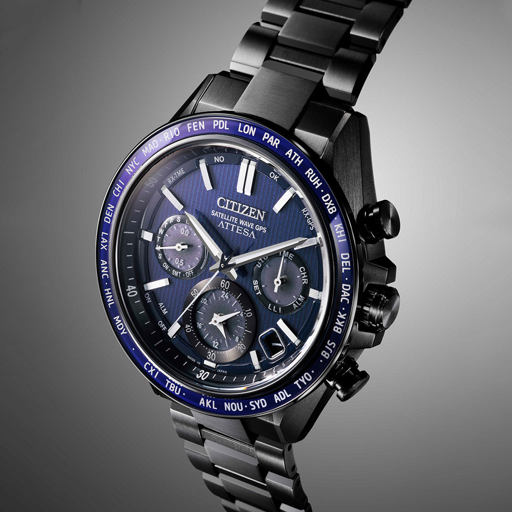 Attesa Men Quartz Blue Dial Chronograph Titanium Watch CC4059-64L