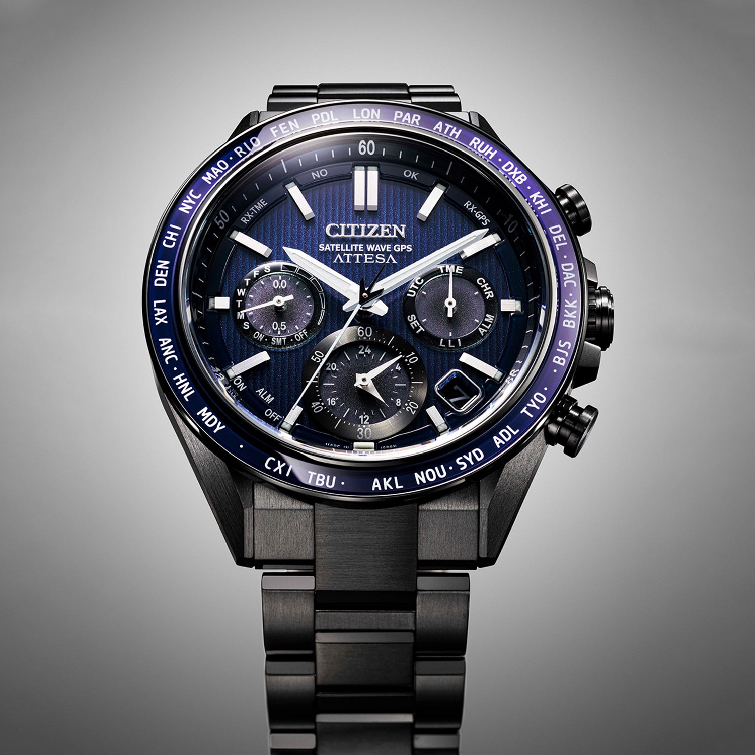 Attesa Men Quartz Blue Dial Chronograph Titanium Watch CC4059-64L