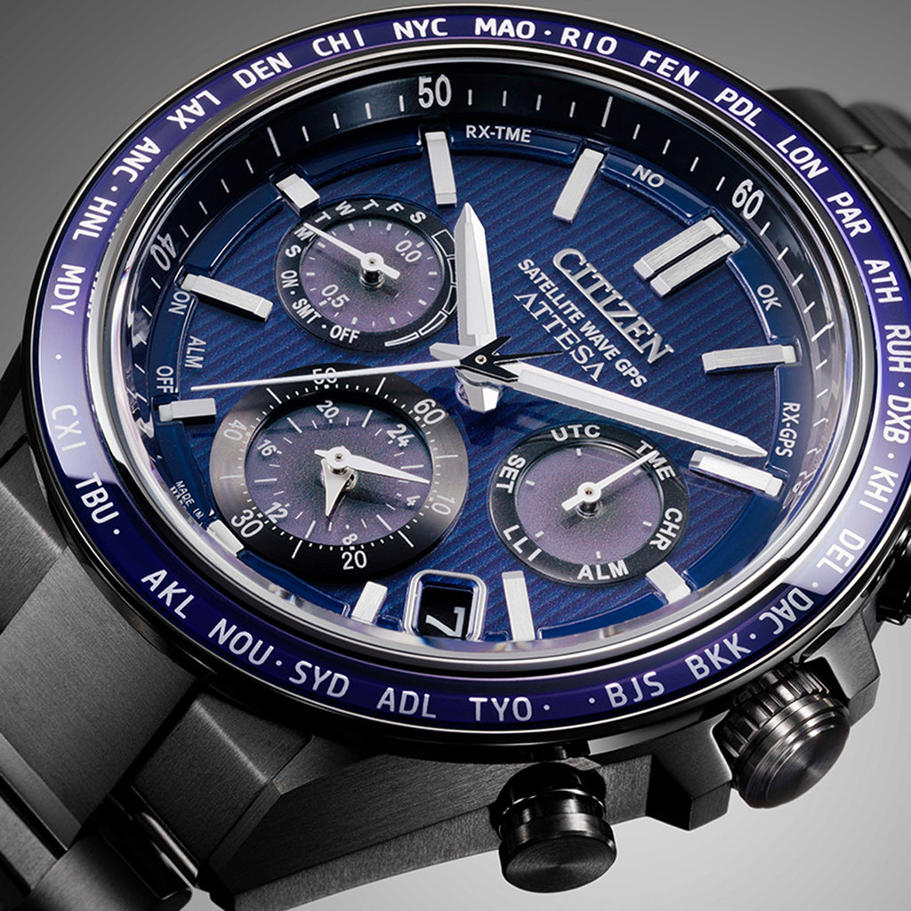 Attesa Men Quartz Blue Dial Chronograph Titanium Watch CC4059-64L