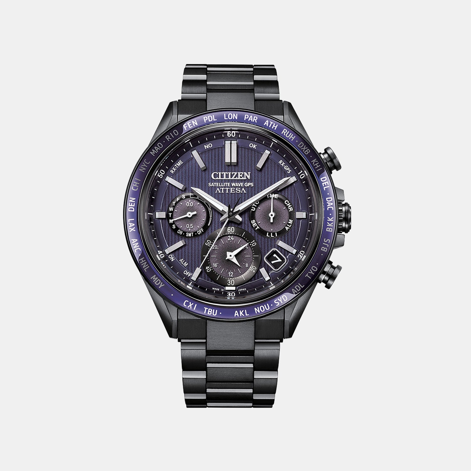 Attesa Men Quartz Blue Dial Chronograph Titanium Watch CC4059-64L