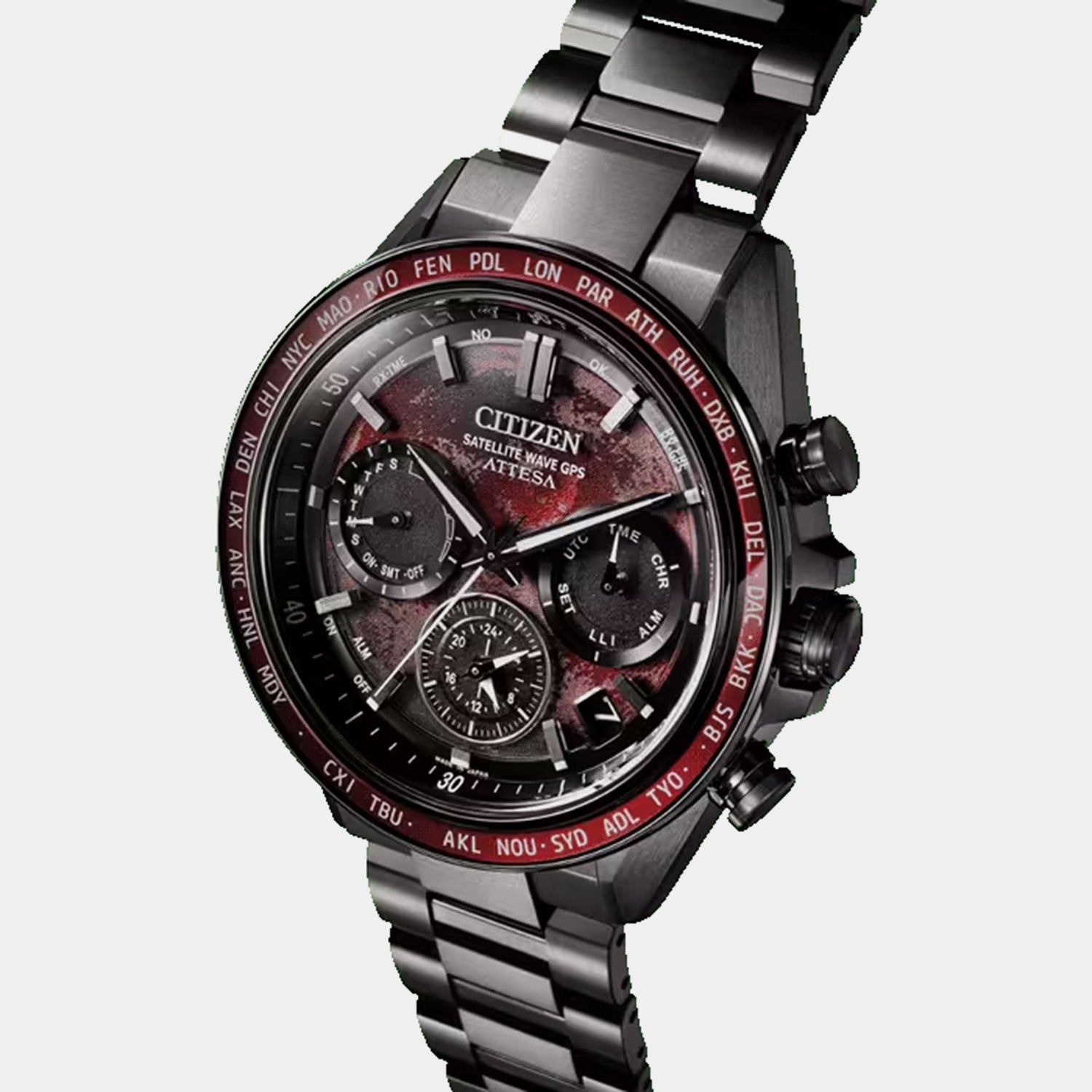 Attesa Men Eco-Drive Quartz Dual Tone Dial Chronograph Titanium Watch CC4077-71Z