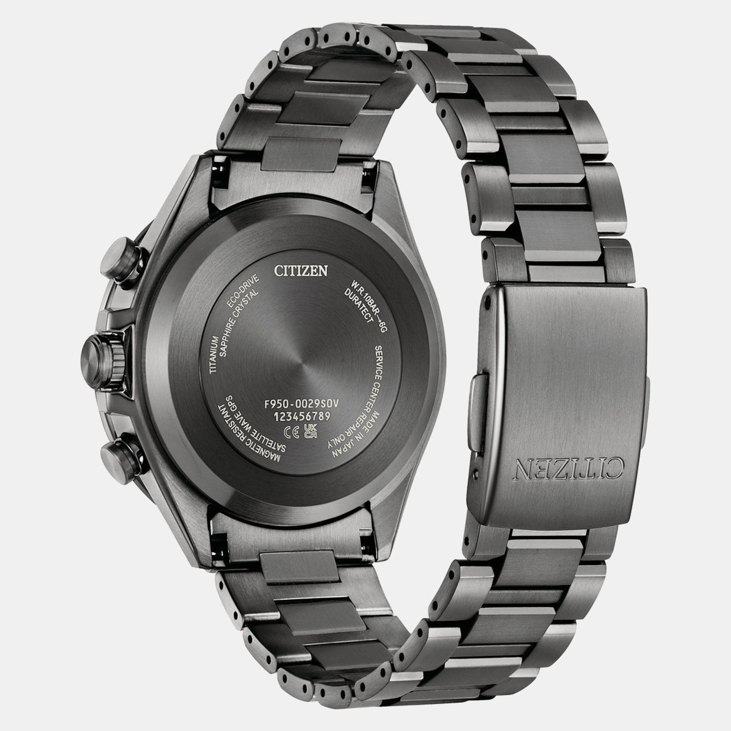 Attesa Men Eco-Drive Quartz Dual Tone Dial Chronograph Titanium Watch CC4077-71Z