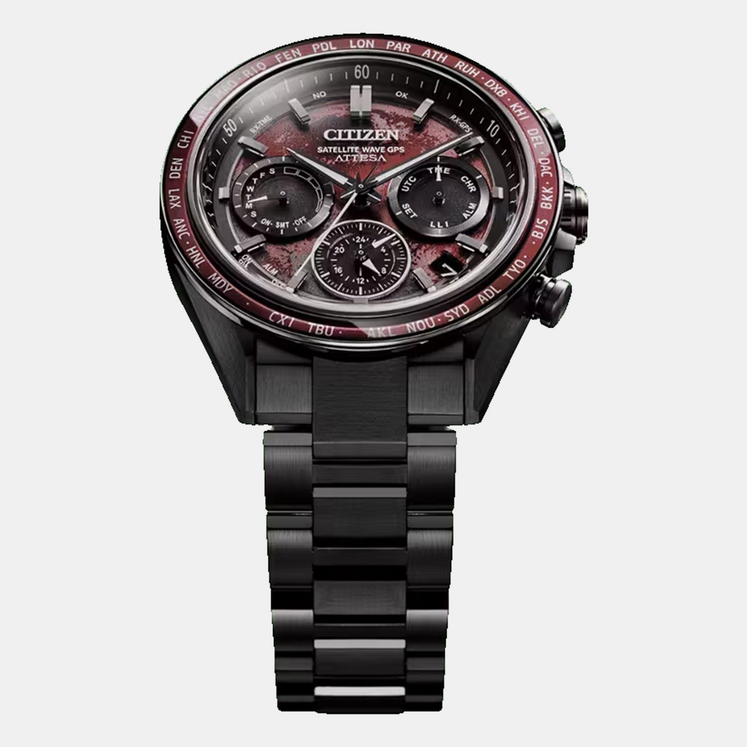 Attesa Men Eco-Drive Quartz Dual Tone Dial Chronograph Titanium Watch CC4077-71Z