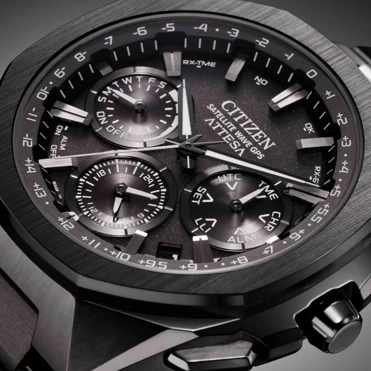 Men Quartz Black Dial Chronograph Stainless Steel Watch CC4105-69E