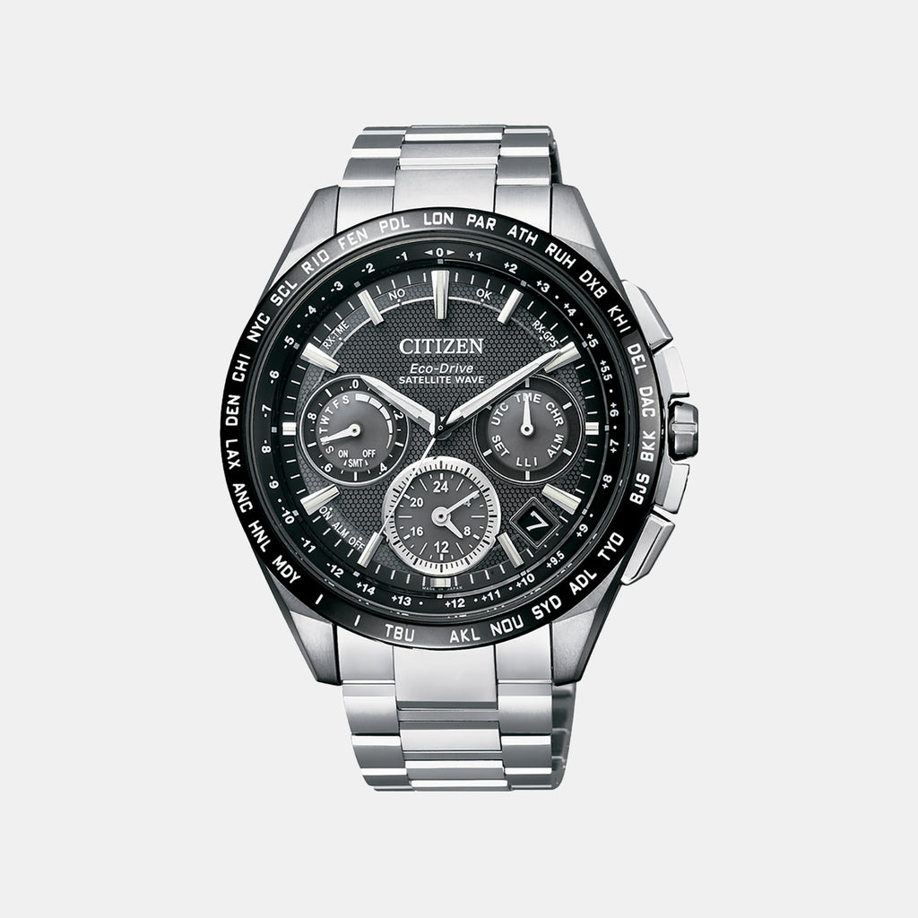 Attesa Men Quartz Black Dial Chronograph Titanium Watch CC4104-53E