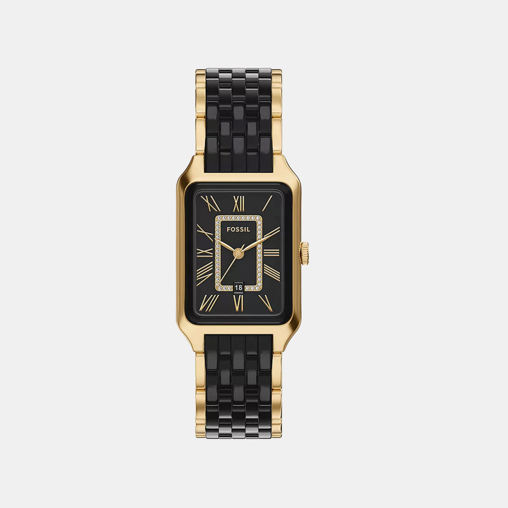 Raquel Women Quartz Black Dial Analog Stainless Steel Watch CE1135