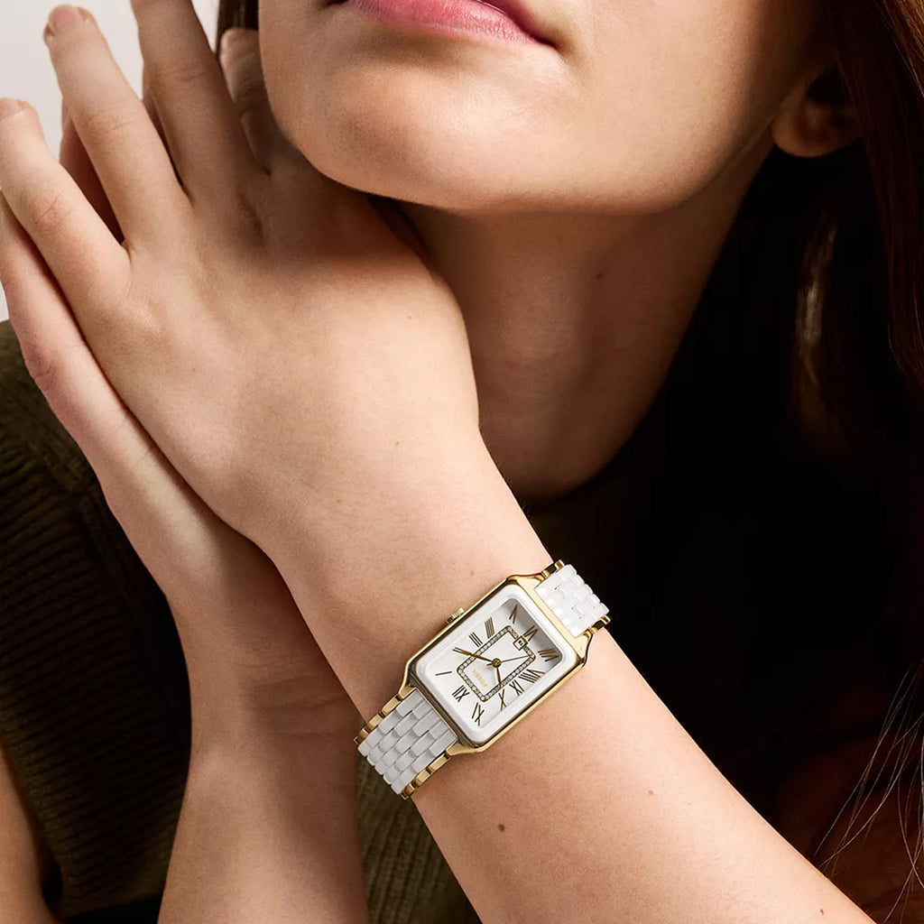 Raquel Women Quartz White Dial Analog Stainless Steel Watch CE1136