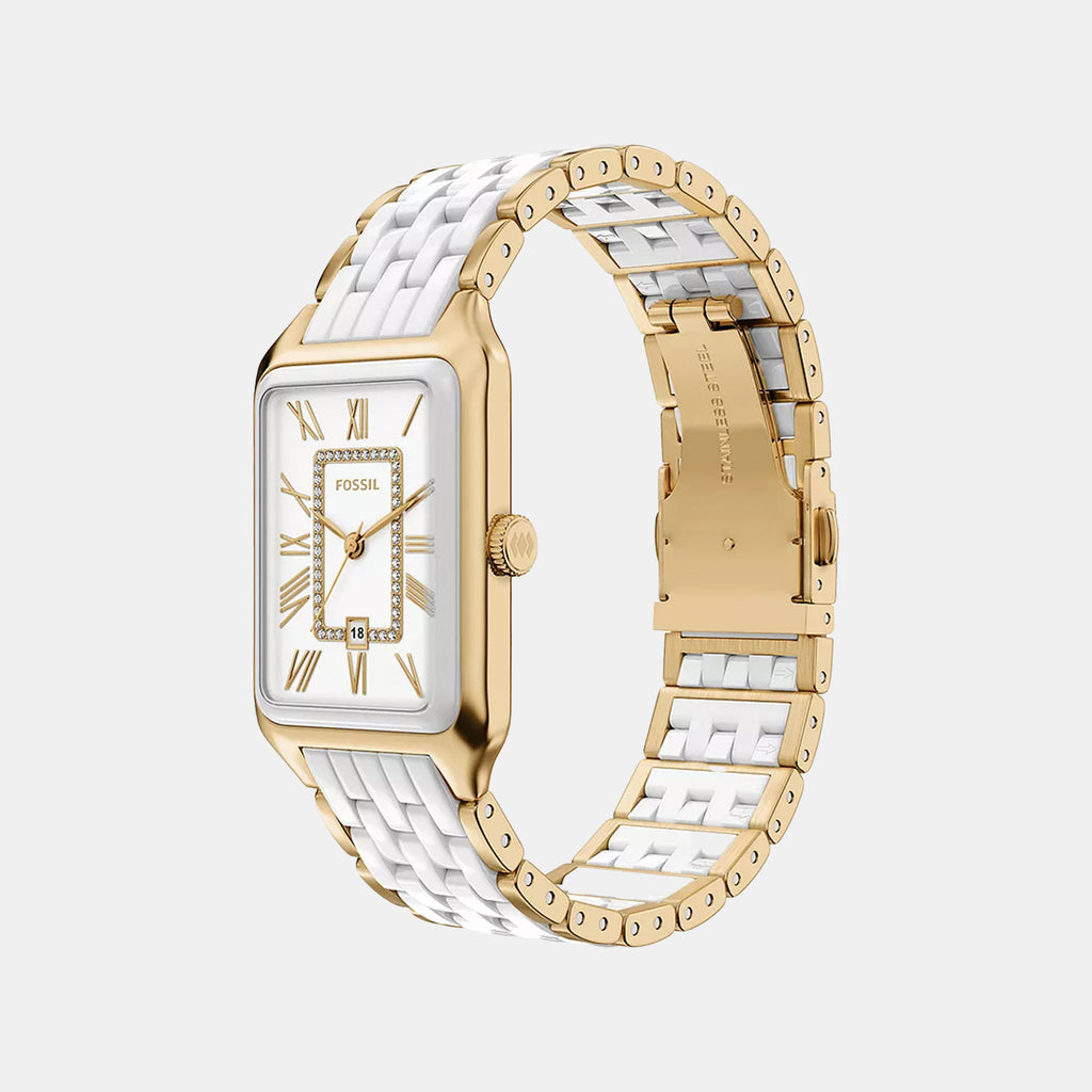 Raquel Women Quartz White Dial Analog Stainless Steel Watch CE1136