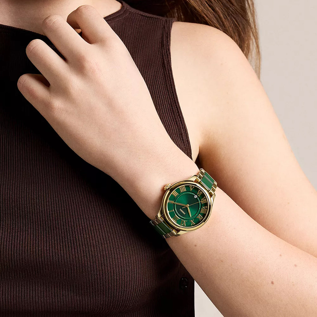 Gilmore Women Quartz Green Dial Analog Stainless Steel Watch CE1138