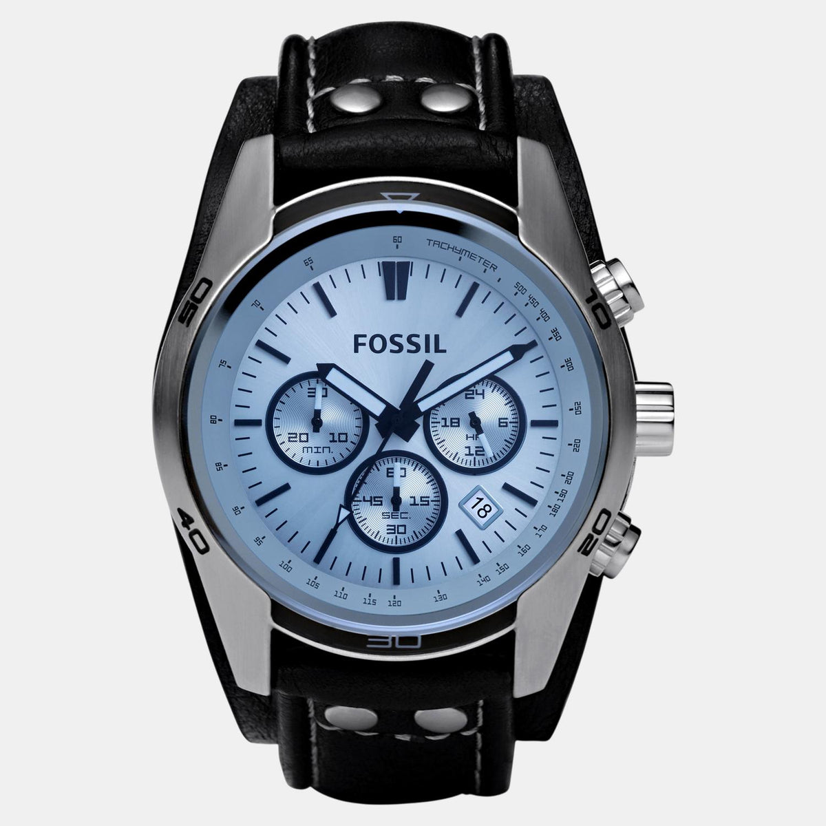 Coachman Men Quartz Silver Dial Chronograph Leather Watch CH2564