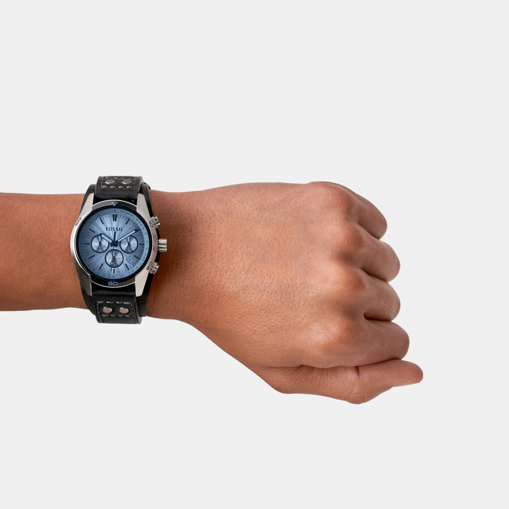 Coachman Men Quartz Blue Dial Chronograph Leather Watch CH2564