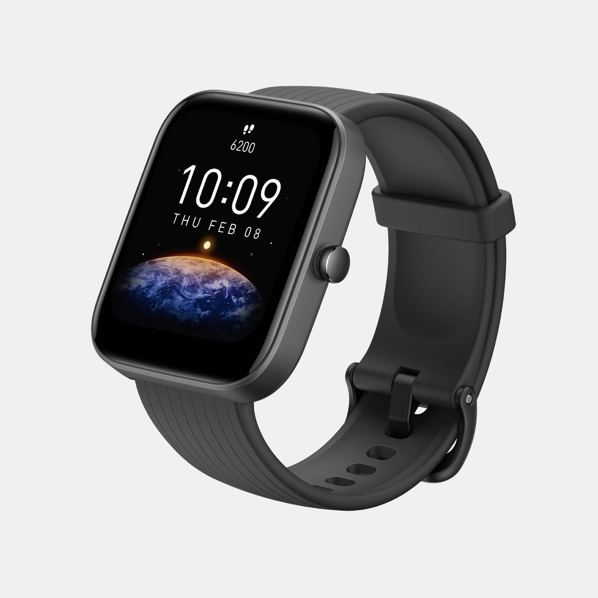Unisex Processor Black Dial LCD Silicone Watch BIP 3 BLACK