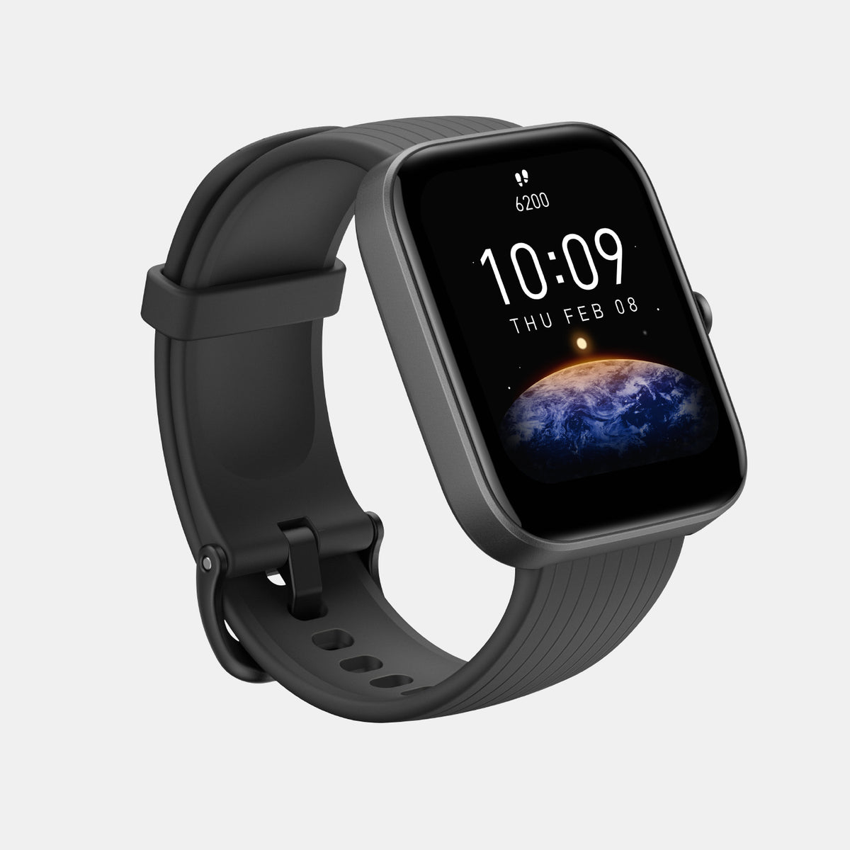 Unisex Processor Black Dial LCD Silicone Watch BIP 3 BLACK